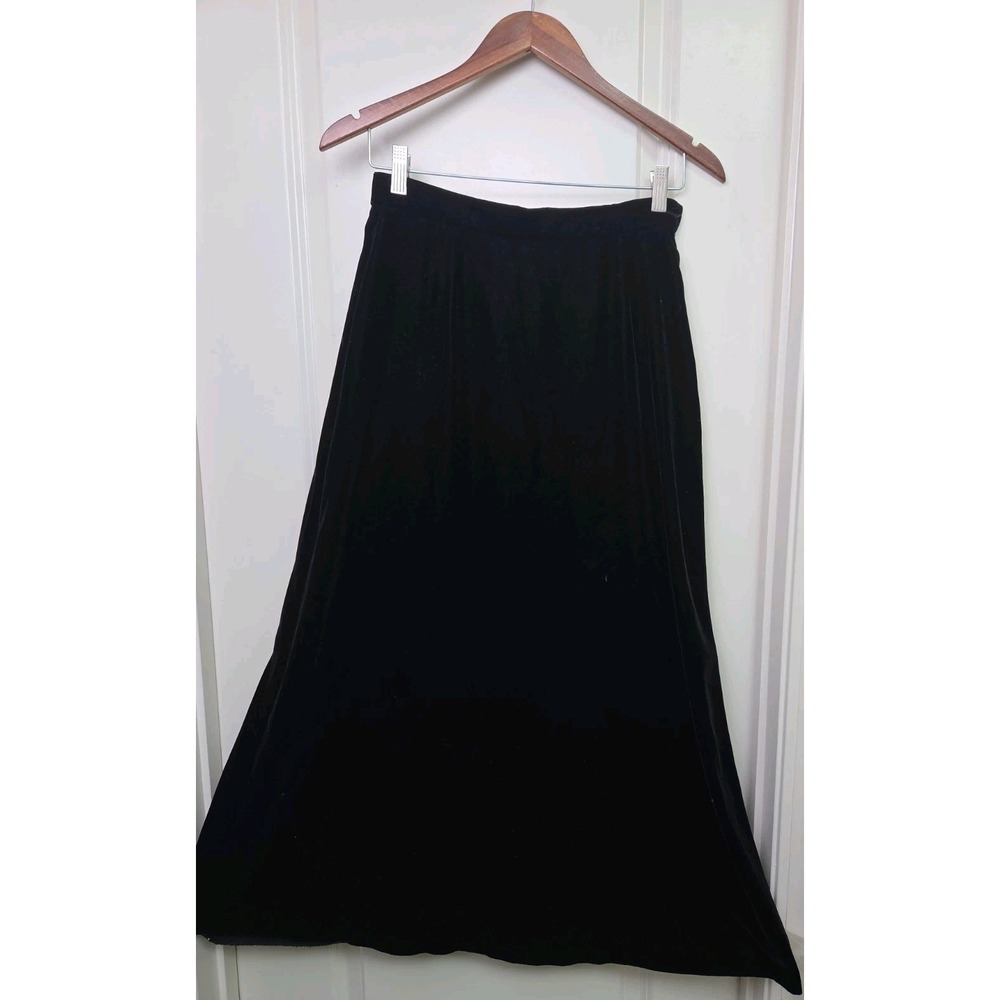 Vintage 90s Susan Bristol Velvet A-Line Maxi Skirt Holiday Academia Goth Size 6